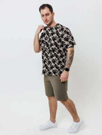 Футболка мужская оверсайз ФК678 куб хаки